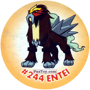 PaxToy.com  Фишка / POG / CAP / Tazo 177 Entei #244 из Nintendo: Caps Pokemon 2000 (Blue)
