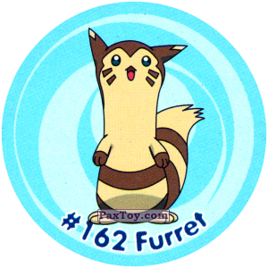 PaxToy.com  Фишка / POG / CAP / Tazo 177 Furret #162 из Nintendo: Caps Pokemon 3 (Green)