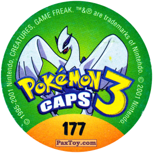 PaxToy.com - 177 Furret #162 (Сторна-back) из Nintendo: Caps Pokemon 3 (Green)