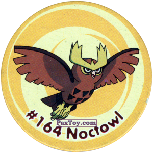 PaxToy.com  Фишка / POG / CAP / Tazo 180 Noctowl #164 из Nintendo: Caps Pokemon 3 (Green)