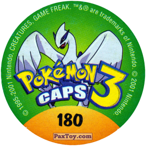 PaxToy.com - 180 Noctowl #164 (Сторна-back) из Nintendo: Caps Pokemon 3 (Green)