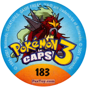 PaxToy.com - Фишка / POG / CAP / Tazo 183 Крутой Пикачу (Сторна-back) из Nintendo: Caps Pokemon 3 (Green)