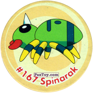 PaxToy.com 187 Spinarak #167 из Nintendo: Caps Pokemon 3 (Green)