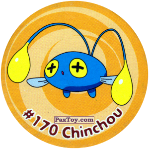 PaxToy.com  Фишка / POG / CAP / Tazo 190 Chinchou #170 из Nintendo: Caps Pokemon 3 (Green)