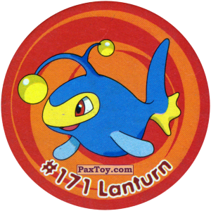 PaxToy.com  Фишка / POG / CAP / Tazo 192 Lanturn #171 из Nintendo: Caps Pokemon 3 (Green)