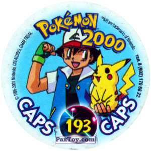 PaxToy.com - Фишка / POG / CAP / Tazo 193 Кадр Мультфильма - Staryu (Сторна-back) из Nintendo: Caps Pokemon 2000 (Blue)