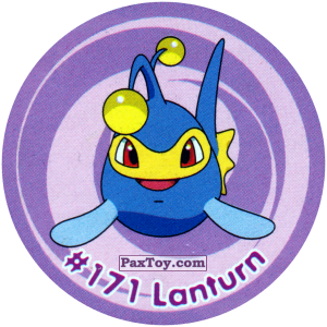 PaxToy.com  Фишка / POG / CAP / Tazo 193 Lanturn #171 из Nintendo: Caps Pokemon 3 (Green)
