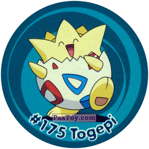 PaxToy.com  Фишка / POG / CAP / Tazo 198 Togepi #175 из Nintendo: Caps Pokemon 3 (Green)