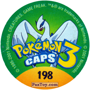 PaxToy.com - 198 Togepi #175 (Сторна-back) из Nintendo: Caps Pokemon 3 (Green)