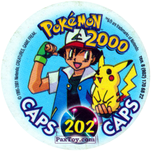 PaxToy.com - 202 (Кадр Мультфильма) (Сторна-back) из Nintendo: Caps Pokemon 2000 (Blue)