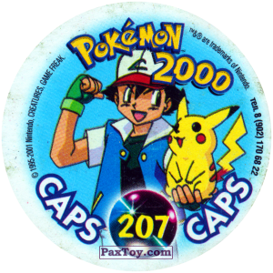 PaxToy.com - 207 Lapras в шторме (Кадр Мультфильма) (Сторна-back) из Nintendo: Caps Pokemon 2000 (Blue)