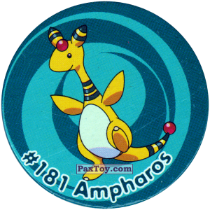 PaxToy.com  Фишка / POG / CAP / Tazo 209 Ampharos #181 из Nintendo: Caps Pokemon 3 (Green)