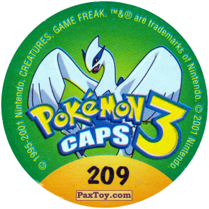 PaxToy.com - 209 Ampharos #181 (Сторна-back) из Nintendo: Caps Pokemon 3 (Green)