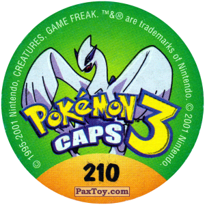 PaxToy.com - 210 Ampharos  #181 (Сторна-back) из Nintendo: Caps Pokemon 3 (Green)