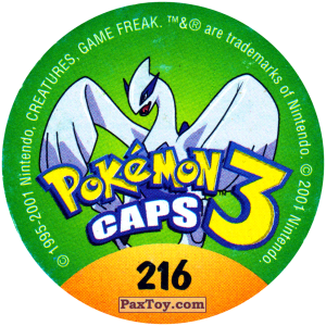 PaxToy.com - Фишка / POG / CAP / Tazo 216 Sudowoodo #185 (Сторна-back) из Nintendo: Caps Pokemon 3 (Green)