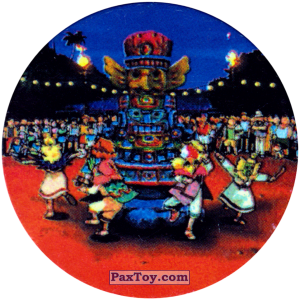 PaxToy.com  Фишка / POG / CAP / Tazo 217 Танец вокруг тотема (Кадр Мультфильма) из Nintendo: Caps Pokemon 2000 (Blue)