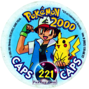PaxToy.com - 221 Zapdos (Кадр Мультфильма) (Сторна-back) из Nintendo: Caps Pokemon 2000 (Blue)