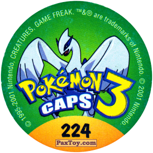 PaxToy.com - Фишка / POG / CAP / Tazo 224 Sunflora #192 (Сторна-back) из Nintendo: Caps Pokemon 3 (Green)