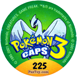 PaxToy.com - 225 Yanma #193 (Сторна-back) из Nintendo: Caps Pokemon 3 (Green)