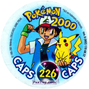 PaxToy.com - Фишка / POG / CAP / Tazo 226 Maren (Кадр Мультфильма) (Сторна-back) из Nintendo: Caps Pokemon 2000 (Blue)