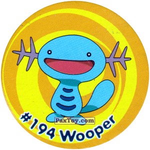 PaxToy.com  Фишка / POG / CAP / Tazo 226 Wooper #194 из Nintendo: Caps Pokemon 3 (Green)