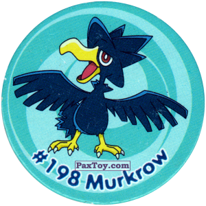 PaxToy.com  Фишка / POG / CAP / Tazo 231 Murkrow #198 из Nintendo: Caps Pokemon 3 (Green)