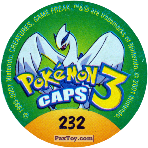PaxToy.com - 232 Slowking #199 (Сторна-back) из Nintendo: Caps Pokemon 3 (Green)