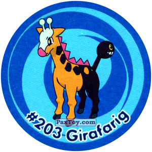PaxToy.com  Фишка / POG / CAP / Tazo 237 Girafarig #203 из Nintendo: Caps Pokemon 3 (Green)