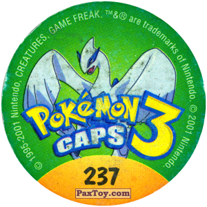 PaxToy.com - Фишка / POG / CAP / Tazo 237 Girafarig #203 (Сторна-back) из Nintendo: Caps Pokemon 3 (Green)