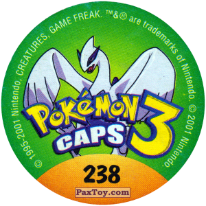PaxToy.com - Фишка / POG / CAP / Tazo 238 Girafarig #203 (Сторна-back) из Nintendo: Caps Pokemon 3 (Green)