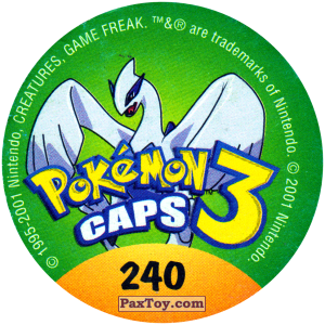 PaxToy.com - Фишка / POG / CAP / Tazo 240 Gligar #207 (Сторна-back) из Nintendo: Caps Pokemon 3 (Green)