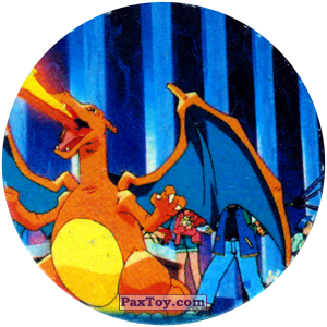 PaxToy.com  Фишка / POG / CAP / Tazo 241 Charizard (Кадр Мультфильма) из Nintendo: Caps Pokemon 2000 (Blue)