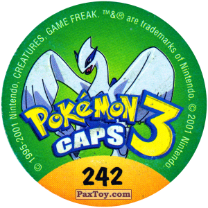 PaxToy.com - 242 Snubbull #209 (Сторна-back) из Nintendo: Caps Pokemon 3 (Green)