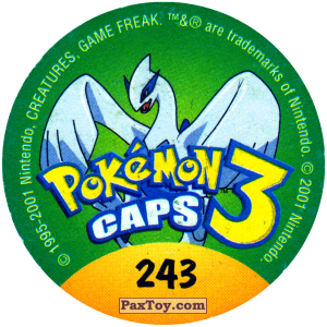 PaxToy.com - Фишка / POG / CAP / Tazo 243 Snubbull #209 (Сторна-back) из Nintendo: Caps Pokemon 3 (Green)