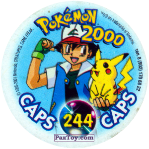 PaxToy.com - 244 Articuno (Кадр Мультфильма) (Сторна-back) из Nintendo: Caps Pokemon 2000 (Blue)