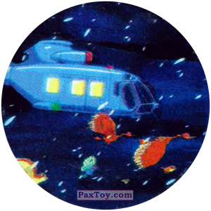 PaxToy.com  Фишка / POG / CAP / Tazo 247 Вертолёт (Кадр Мультфильма) из Nintendo: Caps Pokemon 2000 (Blue)