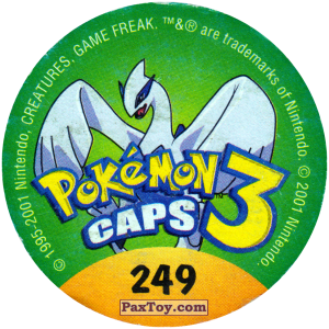 PaxToy.com - Фишка / POG / CAP / Tazo 249 Teddiursa #216 (Сторна-back) из Nintendo: Caps Pokemon 3 (Green)