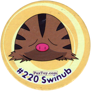 PaxToy.com  Фишка / POG / CAP / Tazo 253 Swinub #220 из Nintendo: Caps Pokemon 3 (Green)
