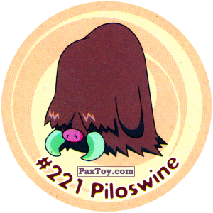 PaxToy.com  Фишка / POG / CAP / Tazo 254 Piloswine #221 из Nintendo: Caps Pokemon 3 (Green)
