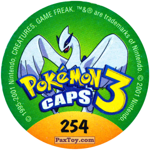 PaxToy.com - Фишка / POG / CAP / Tazo 254 Piloswine #221 (Сторна-back) из Nintendo: Caps Pokemon 3 (Green)