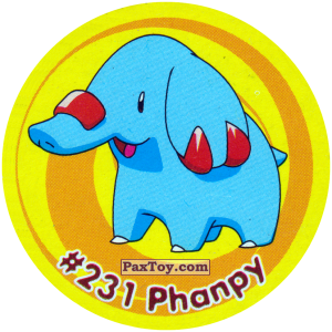 PaxToy.com  Фишка / POG / CAP / Tazo 258 Phanpy #231 из Nintendo: Caps Pokemon 3 (Green)