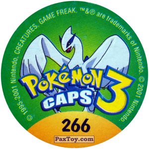 PaxToy.com - 266 Smoochum #238 (Сторна-back) из Nintendo: Caps Pokemon 3 (Green)