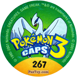 PaxToy.com - 267 Elekid #239 (Сторна-back) из Nintendo: Caps Pokemon 3 (Green)