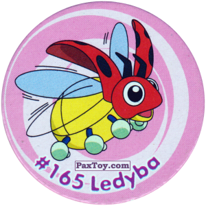 PaxToy.com  Фишка / POG / CAP / Tazo 272 Ladyba #165 из Nintendo: Caps Pokemon 3 (Green)