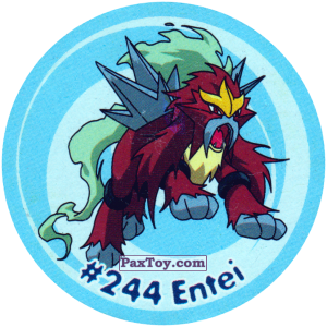 PaxToy.com  Фишка / POG / CAP / Tazo 275 Entei #244 из Nintendo: Caps Pokemon 3 (Green)