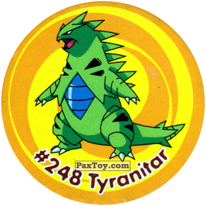 PaxToy.com  Фишка / POG / CAP / Tazo 276 Tyranitar #248 из Nintendo: Caps Pokemon 3 (Green)