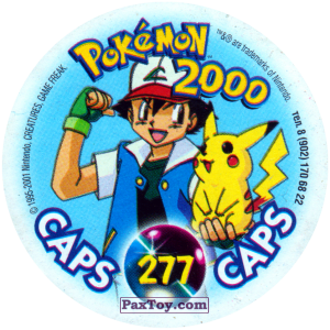 PaxToy.com - Фишка / POG / CAP / Tazo 277 Slowking (Кадр Мультфильма) (Сторна-back) из Nintendo: Caps Pokemon 2000 (Blue)