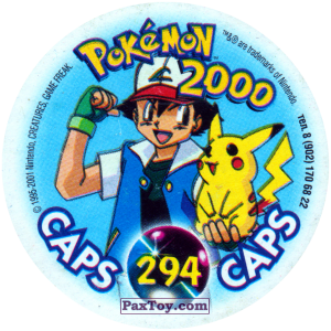 PaxToy.com - 294 Pokemons (Кадр Мультфильма) (Сторна-back) из Nintendo: Caps Pokemon 2000 (Blue)