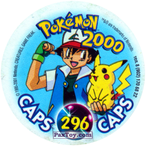 PaxToy.com - Фишка / POG / CAP / Tazo 296 Пещера (Кадр Мультфильма) (Сторна-back) из Nintendo: Caps Pokemon 2000 (Blue)