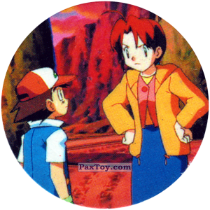 PaxToy.com  Фишка / POG / CAP / Tazo 298 Ash and Delia (Кадр Мультфильма) из Nintendo: Caps Pokemon 2000 (Blue)
